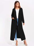 Patch Pocket Self Belted Waterfall Wrap Coat