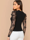 Lace Leg-of-mutton Sleeve Top