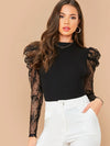 Lace Leg-of-mutton Sleeve Top