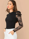 Lace Leg-of-mutton Sleeve Top