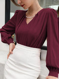 Puff Sleeve Solid Blouse( CLEARANCE SALE