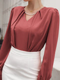 Puff Sleeve Solid Blouse( CLEARANCE SALE