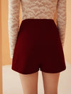 Chain Detail Fold Pleated Shorts Without Chain