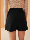 Chain Detail Fold Pleated Shorts Without Chain