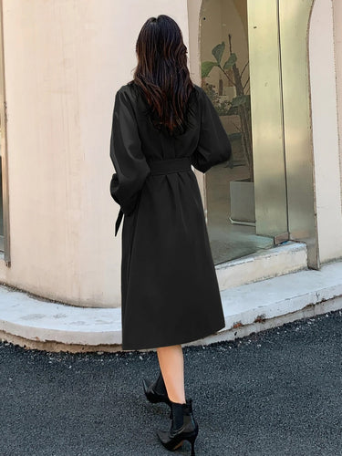 Double Breasted Raglan Sleeve Belted Trench Coat (CLEARACNE SALE