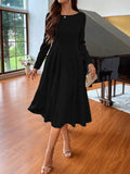 Solid Zip Back Plicated Hem Dress( pre order