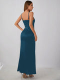 Draped Front Silk Cami Dress