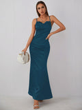 Draped Front Silk Cami Dress