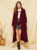 Wool Double Button Pocket Side Trench Coat