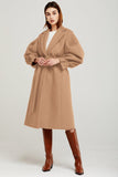 Woolen Polo Collar Belted High Waist Coat