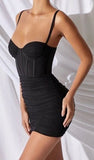 Ruched Mesh Bodycon Dress