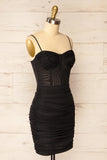 Ruched Mesh Bodycon Dress