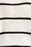 Striped Mock Neck Drop Shoulder Sweater