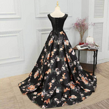 Retro Black Flowers Lace Dress